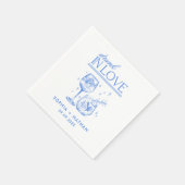 ラヴ飲・カクテルパーソナライズされたズ結婚の スタンダードカクテルナプキン (角)