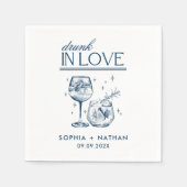 ラヴ飲・カクテルパーソナライズされたズ結婚の スタンダードカクテルナプキン (正面)