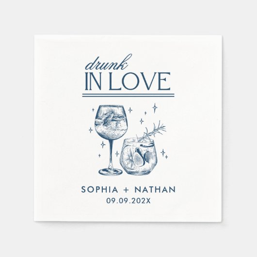 ラヴ飲・カクテルパーソナライズされたズ結婚の スタンダードカクテルナプキン (正面)