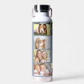 ラヴ10モダンフォトコラージュダスティブルー ウォーターボトル (正面)