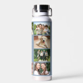 ラヴ10モダンフォトコラージュダスティブルー ウォーターボトル (背面)