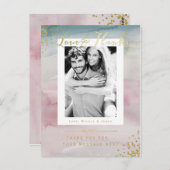 ラヴ&グ感謝していラム水の色の金ゴールドありがとう写真 ポストカード (正面/裏面)