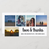 ラヴ&ス感謝していトプの写真コラージュ5枚 サンキューカード (正面/裏面)