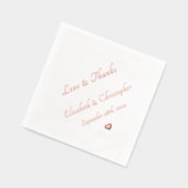 ラヴ&ズ感謝していア結婚・デイト・モノグラム・パーティー・カクテル 箔ナプキン (左)