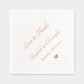 ラヴ&ズ感謝していア結婚・デイト・モノグラム・パーティー・カクテル 箔ナプキン (正面)