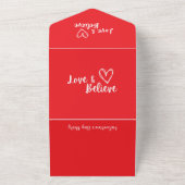 ラヴ&バ信じンタインデーパーティの招待状 オールインワン招待状 (外側)