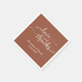 ラヴ&ホワ感謝していイトスクリプトPlain Terracotta スタンダードカクテルナプキン (角)