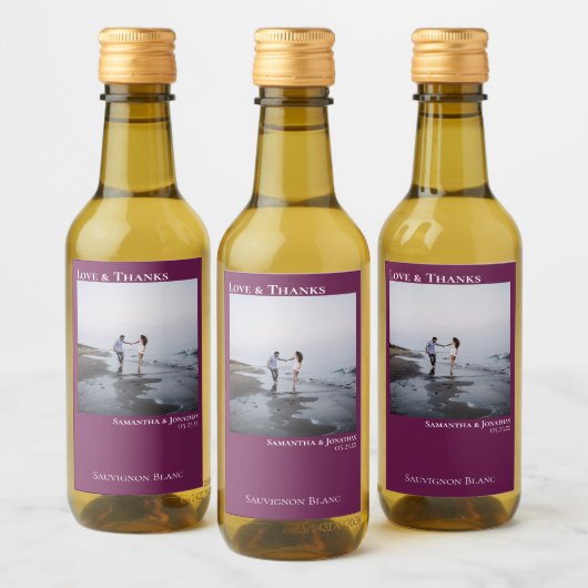 ラヴ&マ感謝していゼンタまたはベリ結婚ーのフォトミニ ワインラベル (ボトル)