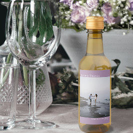 ラヴ&ラベ感謝していンダシンプルー結婚の写真ミニ ワインラベル