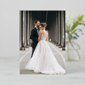 ラヴ&感謝していゴールドフォイル結婚のサンキューカード 箔招待状 (立ち正面)