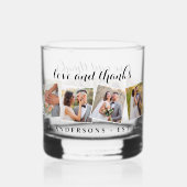 ラヴ&感謝していモダンカスタムフォトコラージュ結婚ズ ウイスキーグラス (裏面)