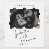 ラヴI書道カスタムパズル写真コラージュ ワインラベル (シングルラベル)