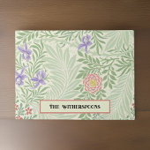 ラークスパーウィリアムモリスグリーンレッドパープルフローラ ドアマット