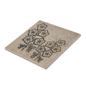 ラークスパーデルフィニウムフラワーズスケッチキャンバス タイル (側面)