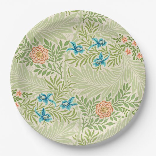 ラークスパー模様（William Morris著） ペーパープレート (正面)