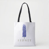 ラークスパー7月カスタム誕生フラワーギフト トートバッグ (正面)