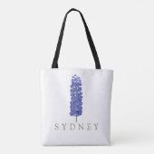 ラークスパー7月カスタム誕生フラワーギフト トートバッグ (裏面)