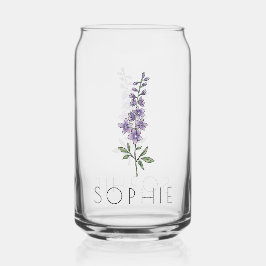 ラークスパー7月誕生フラワー名前をカスタムする ガラス缶