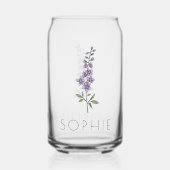 ラークスパー7月誕生フラワー名前をカスタムする ガラス缶 (裏面)