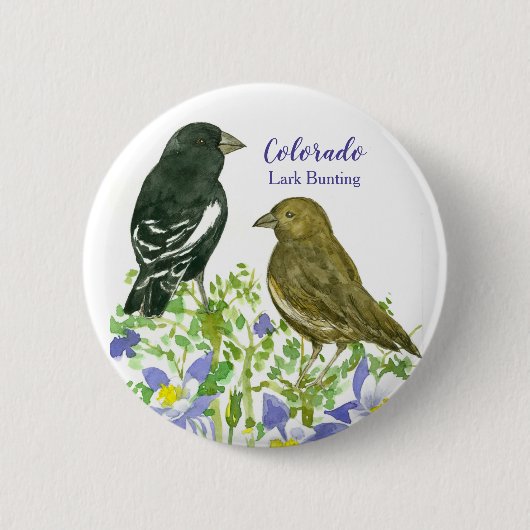 ラークバンティンスパローバーズコロラドオダマキ(植物) 缶バッジ (正面)