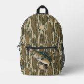 ラーゲムウスバスボートムランド迷彩柄ベース魚釣りメンズ プリントバックパック (正面)