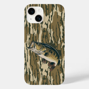 ラーゲムウスバスボートムランド迷彩柄ベース魚釣りメンズ Case-Mate iPhone 14ケース