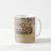 ラーション: 大きい樺の木の下の朝食 コーヒーマグカップ (正面右)