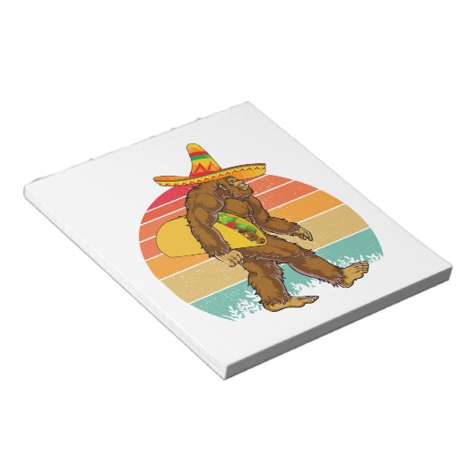 ラージおもしろいタコとのビッグフット歩く ノートパッド (アングル)