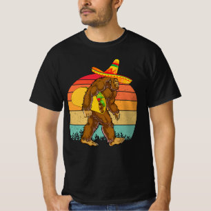 ラージおもしろいタコとのビッグフット歩く Tシャツ
