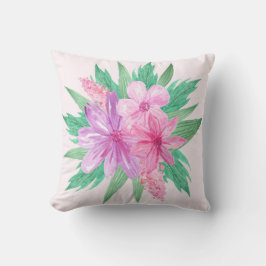 ラージかわいらしピンクフローラグリーナリーパステルガーリー クッション