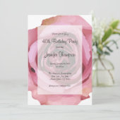 ラージはっきりしたパープル春バラ誕生日招待状 招待状 (スタンド正面)