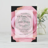 ラージはっきりしたパープル春バラ誕生日 招待状 (スタンド正面)