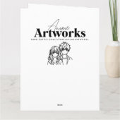 ラージアニメガール&アクソロトルパーソナライズされた誕生日 カード (裏面)