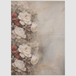 ラージインスパイアエレガントヴィンテージ紅白バラ 薄葉紙