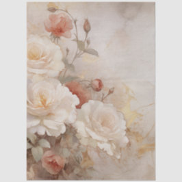 ラージインスパイアエレガントヴィンテージ紅白バラ 薄葉紙