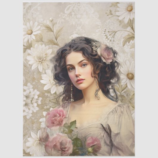 ラージインスパイアビクトリアンヴィンテージエラレディ&デイジー 薄葉紙 (正面)