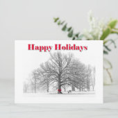 ラージウィンターシーンホリデーカードレッドボウ（フラット） シーズンカード (スタンド正面)