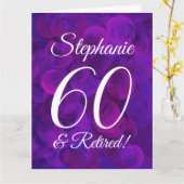 ラージエレガントパープル60ハッピーリタイア カード (黄色い花)