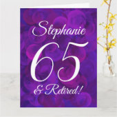 ラージエレガントパープル65ハッピーリタイア カード (黄色い花)