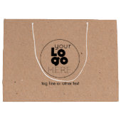 ラージカスタムロゴブラウンクラフト紙ショッピングバッグ ラージペーパーバッグ (裏面)