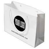 ラージカスタムロゴ/文字ショッピング ラージペーパーバッグ (裏面アングル)