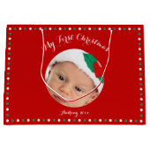 ラージカスタム初めてのクリスマスレッド抱き枕 ラージペーパーバッグ (正面)