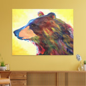 ラージカラフル抽象芸術ベアアート キャンバスプリント (インサイチュ (リビング))