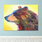 ラージカラフル抽象芸術ベアアート キャンバスプリント (インサイチュ (ウッドフロア))