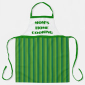 ラージグリーンストライプのマママズホーム料理エプロン エプロン (正面)