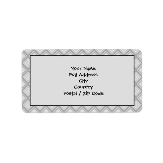 ラージグレーパターン（の模様が）ある差出人住所ラベル ラベル (正面)