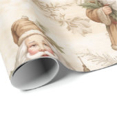 ラージサンタレトロ金ゴールド ラッピングペーパー (ロールコーナー)