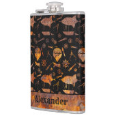 ラージスチームパンクカラフルラスティ飛行船テーマ フラスク (左)