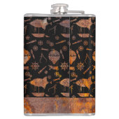 ラージスチームパンクカラフルラスティ飛行船テーマ フラスク (裏面)