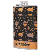 ラージスチームパンクラスティエアシップテーマ名前をカスタムする フラスク (左)